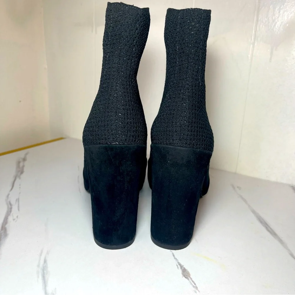 Kenneth Cole Open Toe Round Heel Black Ankle Party Cocktail Booties Sz 8.5 M